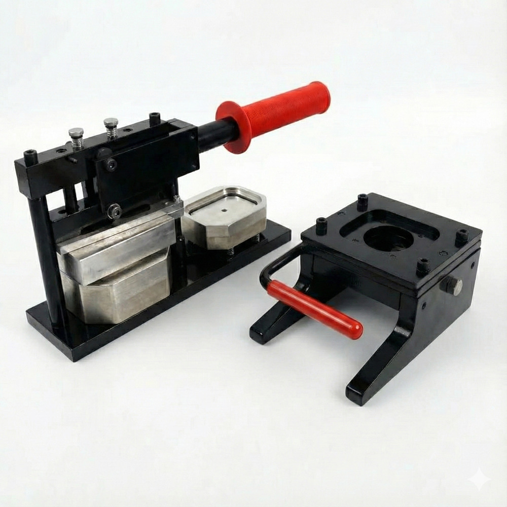 角丸長方形(70mm x 44mm)缶バッジマシンセット(プレス機＆カッター)